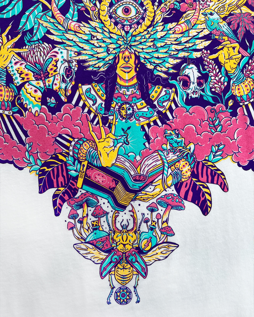colorful screen printed shirt